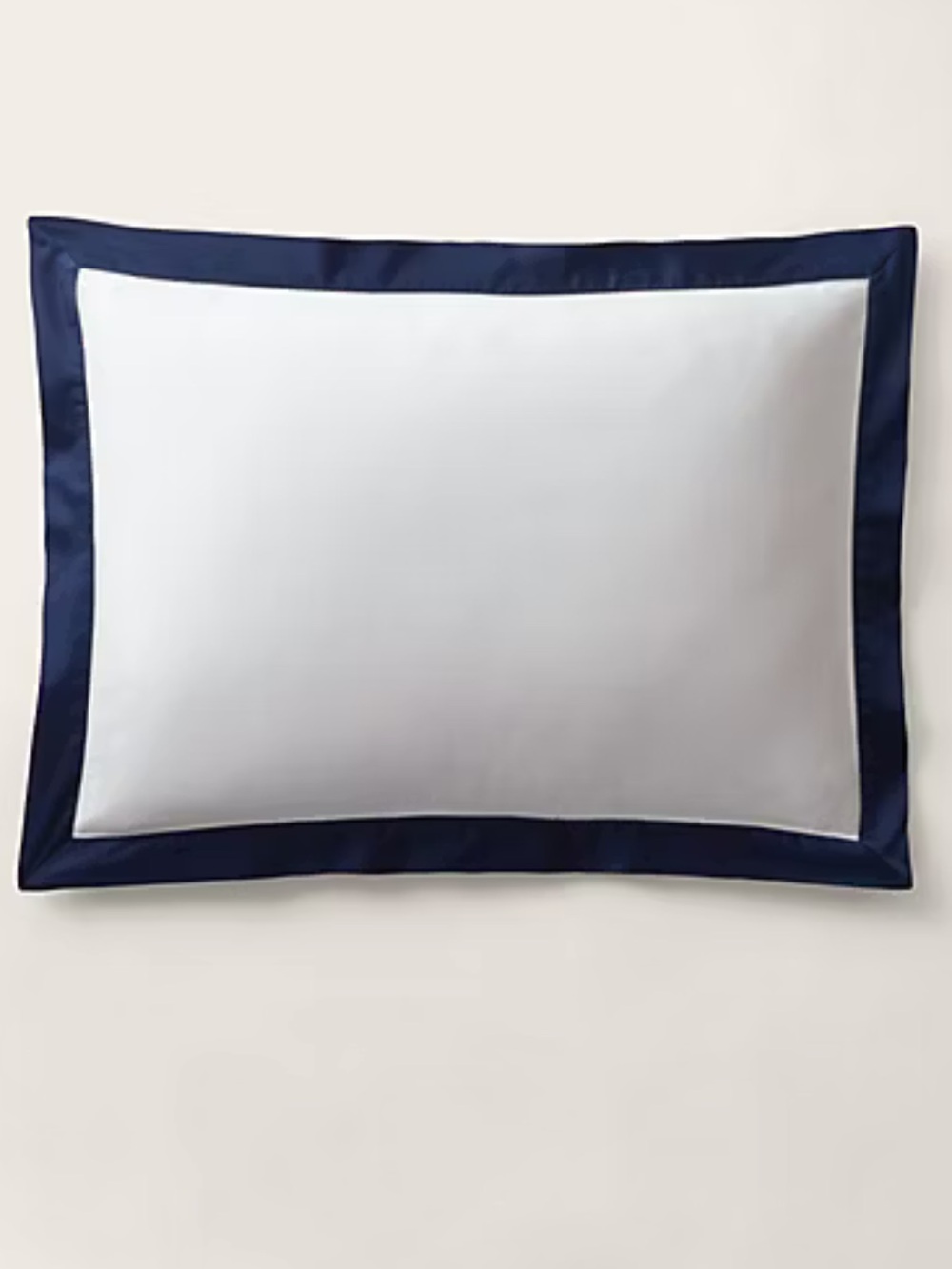 Ralph Lauren Home Organic Cotton Sateen Border Sham King Size Polo Navy Luxury
